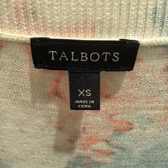 Talbots Floral Button-Up Cardigan Blue Pink Women’s Size XS - Picture 3 of 3
